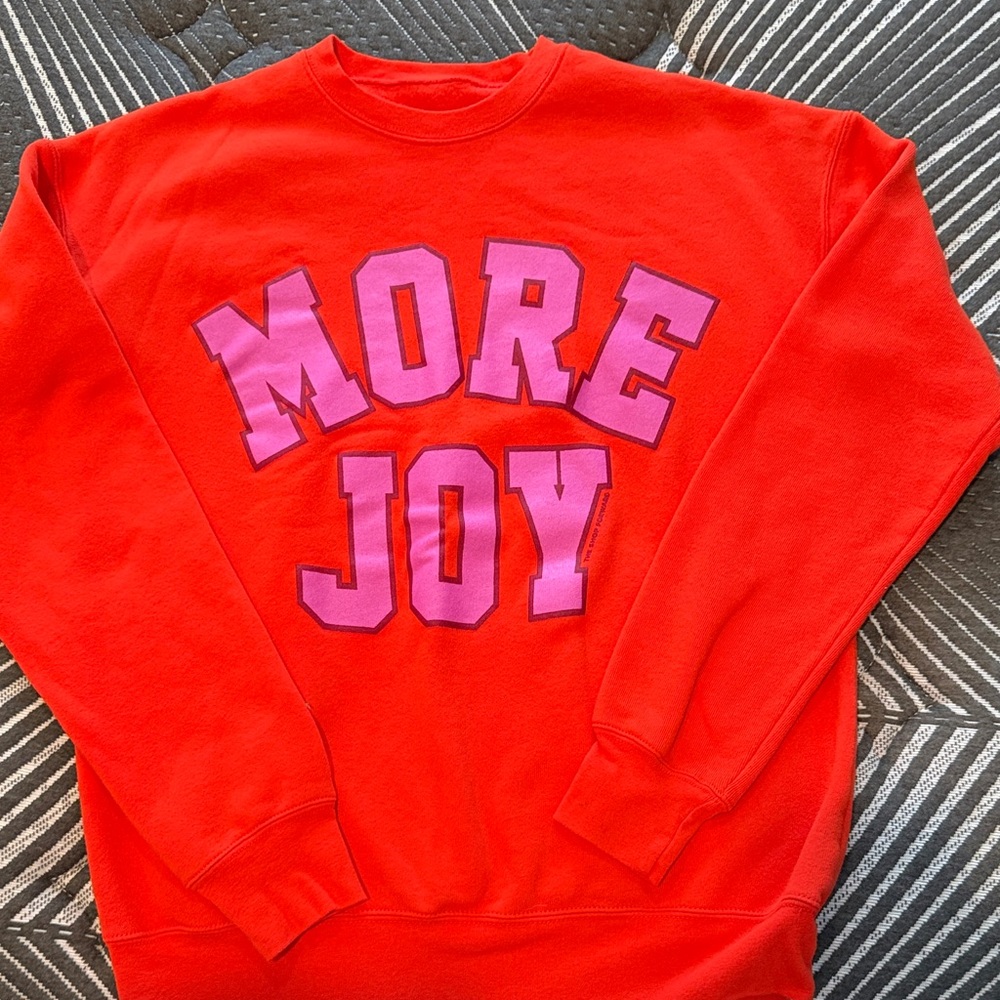 Red Sweatshirt with Pink Lettering